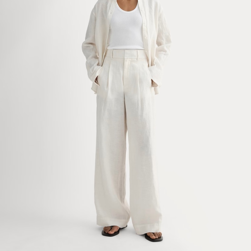 Everlane Linen way high drape pant in canvas